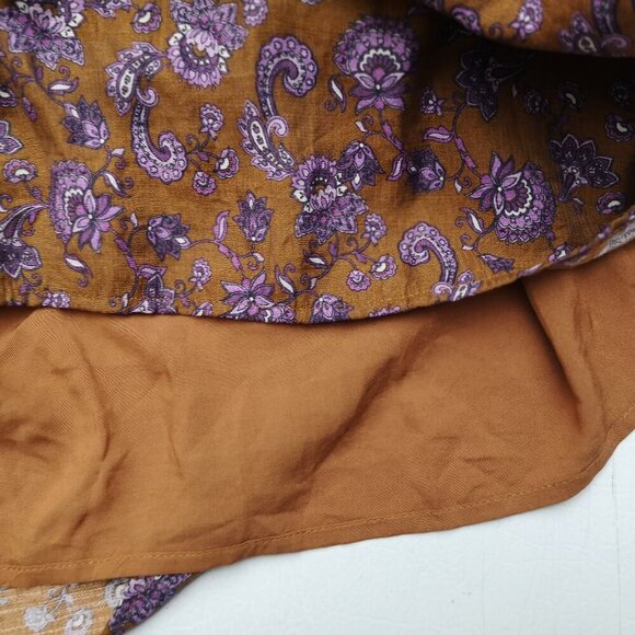 NWT J. Jill Ladies Size 2X Lined Rust w/ Purple Paisleys V-neck Maxi Dress - Picture 7 of 9